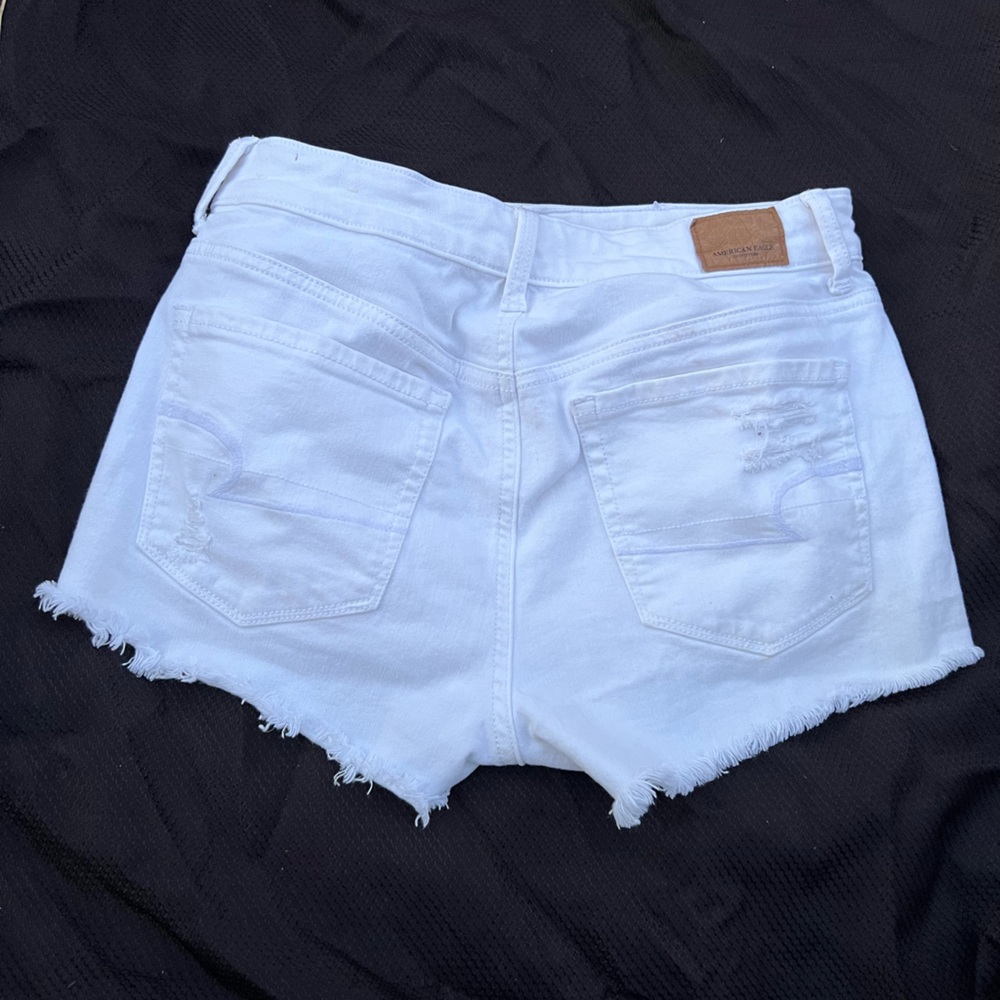 American Eagle White Distressed Denim shorts - Picture 2 of 3